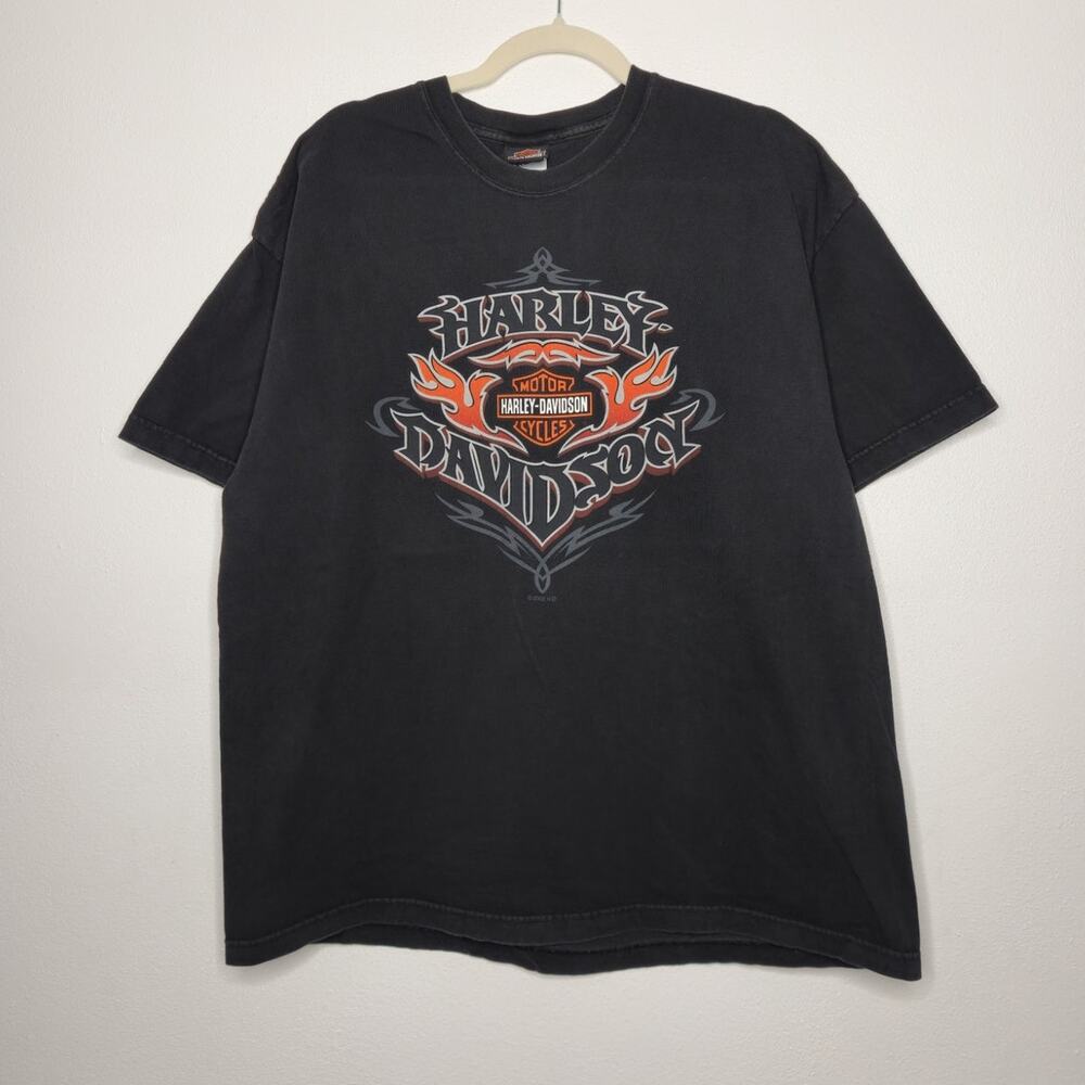 Vintage y2k Harley Davidson Black XL Shirt Double Sided Biker HD Skate Grunge